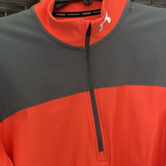 NWT Under Armour fitted 3/4 zippered sweat jacket with gray&orange men XXL & M - Picture 3 of 9